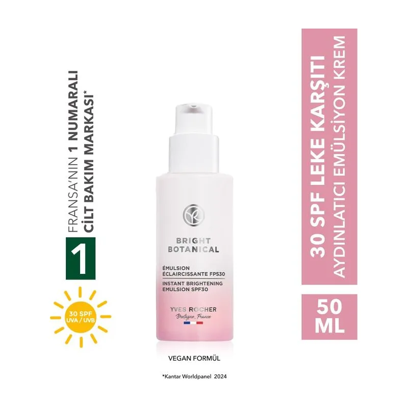 30 spf emülsiyon krem - leke ve kırışık karşıtı bitkisel kompleks bakım / bright botanical